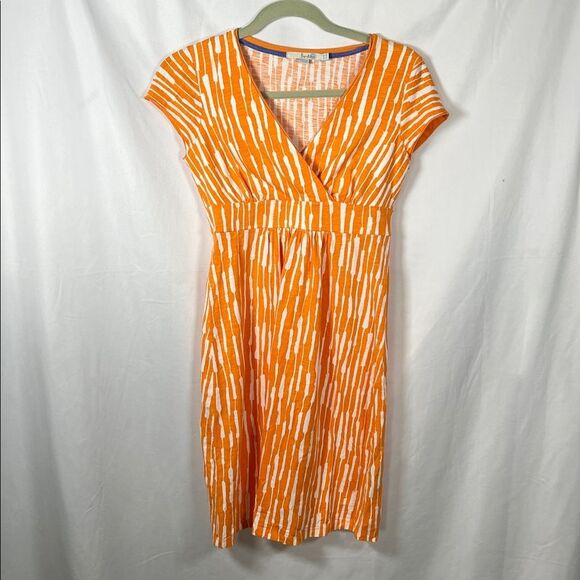 Boden Dresses & Skirts - Boden Women’s Jersey Day V-neck‎ Dress Orange Print Cap Sleeve Size 2P